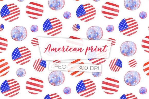 American Seamless Pattern. Digital Paper