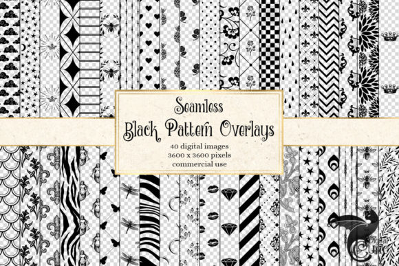 Black Pattern Overlays 2: 40 Seamless Black Textures