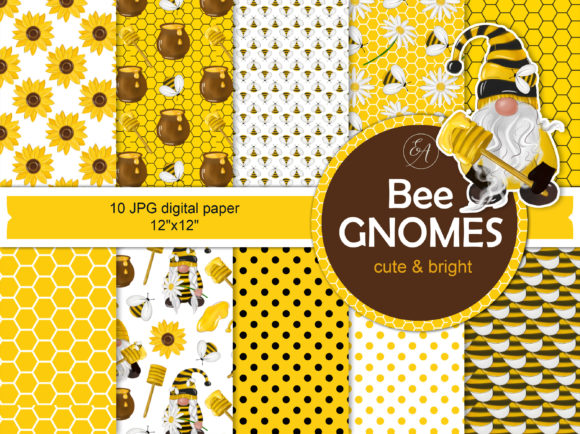 Bumble Bee Gnome Digital Paper: Playful, Versatile Design Assets for Real Creative Work