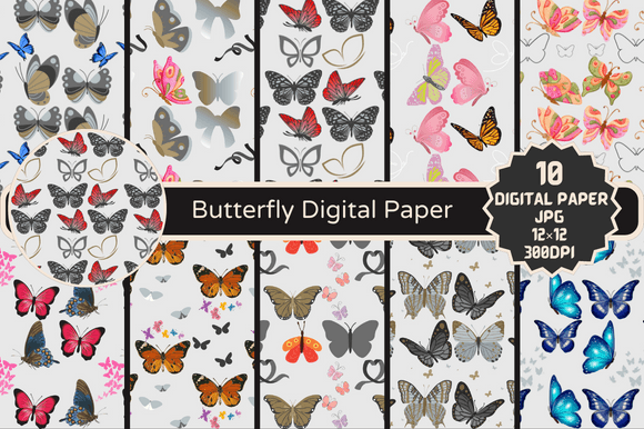 Butterfly & You: 10 Halloween Digital Paper Backgrounds for Creative Magic