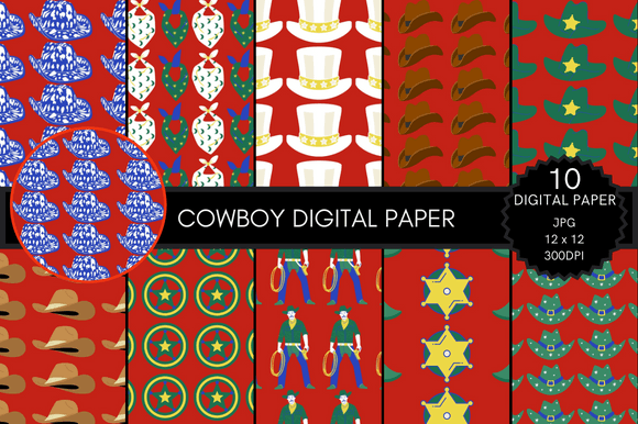 Cowboy: A Thoughtful Choice for Halloween Digital Paper Backgrounds