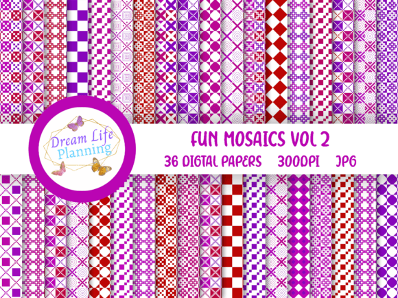 Fun Mosaics Vol 2 Digital Papers: Vibrant, Versatile & Craft-Ready Abstract Designs