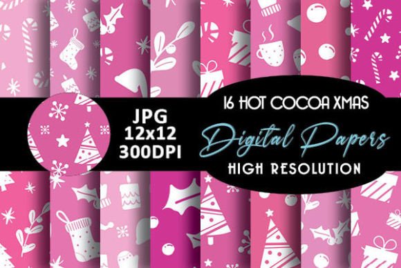 Hot Cocoa Christmas Digital Papers