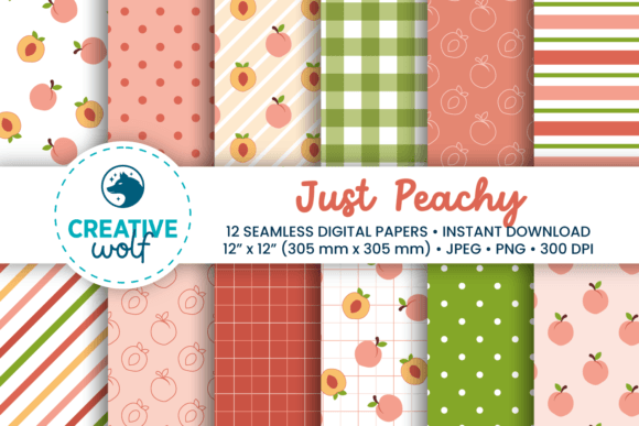 Just Peachy Seamless Digital Paper Pack