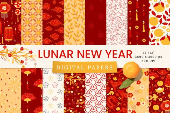 Lunar New Year Chinese Digital Papers