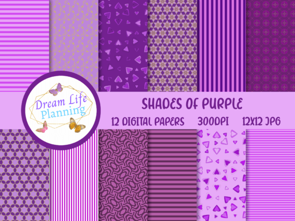Shades of Purple Digital Papers