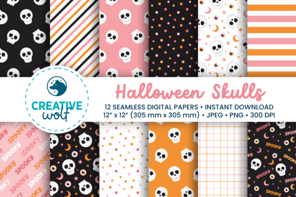 Skulls Halloween Digital Paper Pack: A Practical, Print-Ready Resource for Designers and Makers