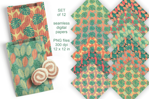 Tropical Seamless Paper Set of 12 PNG