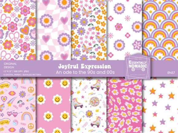 Y2k Aesthetic 90s Digital Paper Pattern